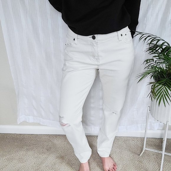 J.Crew Cropped Vintage Straight Leg Jeans in Distressed Ecru/Cream Size 26 - NWT - Picture 3 of 12